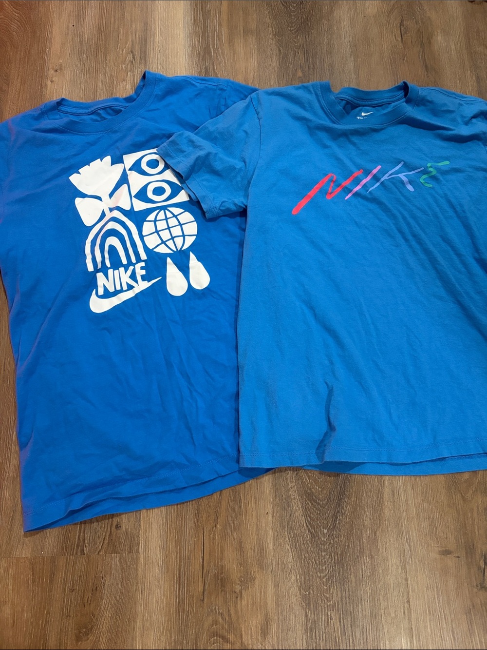 Nike Blue Graphic Tee Duo - Bright Blue with White & Multicolor Accents